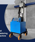 Heavy Duty Automatic Cement Rendering Machine Hella Smooth Plaster Smoothing Automatic Plastering Unit with blue casing and wheels.