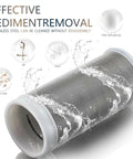 Top Notch 40 Micron Brass Inline Sediment Filter Keeps Your Water Flowing Smooth With Universal Fit For Washing Machine Shower And Garden Hose Featuring Reusable Anti Clogging Screen And Rust Resistant Body, showcasing stainless steel screen with water flow.