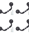 Antique Black Bail Drop Drawer Pulls 4 Pack With 3.5 Inch Hole Center And 4.72 Inch Total Length, vintage cabinet hardware set