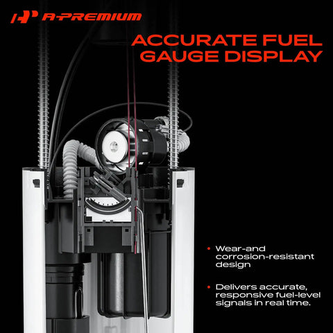 Electric Fuel Pump Module Assembly For Audi A3 Jetta Beetle Golf showing internal components, wear-resistant design for accurate fuel gauge.