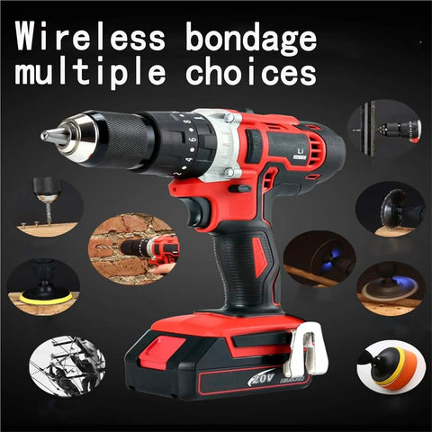 Compact 20V Cordless Drill And Impact Driver Combo Kit Featuring Brushless Motors, showing ergonomic grip and drill chuck.