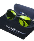 Killer OD6 Plus Laser Safety Glasses delivering savage UV defense across 180 to 420 nm and 740 to 1100 nm spectrums with case.