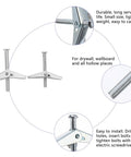 Heavy Duty Drywall Toggle Bolts Kit with Wing Nuts for Hollow Walls, iron expansion anchors M5 5x50mm and M6 6x60mm