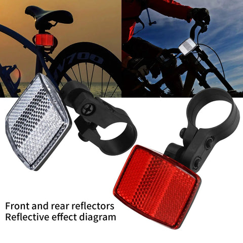 All In One Bike Front And Rear Reflectors Kit For Road Safety Spoke Reflectors Handlebar And Seatpost Red And White 8 Pack