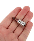 Heavy Duty Tamper Proof Hex Bit Sockets And Star Socket Set For Ratchet Wrenches Heat Treated Steel security bit in hand.