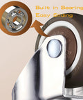 Close-up of 1 Inch Swivel Stem Threaded Casters With M8x15 Threaded Rod featuring TPR quiet wheels and built-in bearings.
