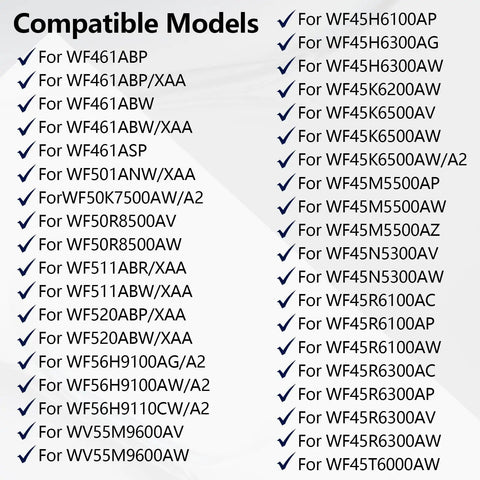 List of Samsung washing machine models compatible with Heavy Duty Washer Tub Bearings And Seal Kit