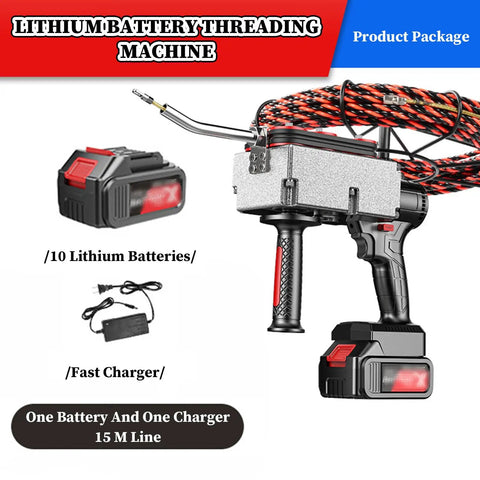 Boss Level Cordless Wall Threading Rig For Smooth Cable Pulling With Long Reach Guide Wire And Relentless Battery Pack Built For Telecom And Power Line Crews with durable battery and fast charger