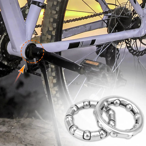 2 Pack Bicycle Ball Bearing Retainers With 9 Balls, 44.5mm Outer Diameter, 31.2mm Inner Diameter, Stainless Steel Cage shown