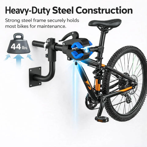 Bike Repair Stand For Home Mechanics And Gearheads Space Saving Bicycle Work Stand Holds Up To 44 Lbs Adjustable Non Damaging Clamp