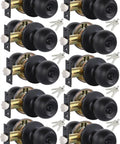 Black Door Knobs With Lock All Keys Alike 10 Pack For Interior Exterior Doors Ideal For Bedroom Or Bathroom Entry Locks