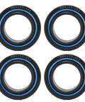 Precision Cut GE25ES-2RS Spherical Bearings 30mm Bore viewed from the front, featuring four black and blue steel units.