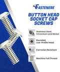Hardcore Button Head Socket Cap Screws 10 Pack 5/16-24 X 1/2 Inch 18-8 Stainless Steel Machine Bolts with rounded head.