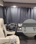 Hardcore White RV Curtain Carrier Hooks With Smooth As Butter Nylon Wheels Heavy Duty Replacement Track Sliders For Camper Van Interior, shown in a camper.