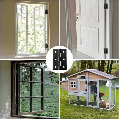 Hella Sturdy 3By2 Inch Matte Black Butt Hinges 12Pack With Screws Rustproof NickelPlated Steel on various cabinets and doors.