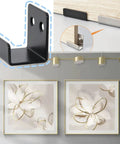 Badass Heavy Duty Thickened Stainless Steel J Hooks And Mirror Brackets Wall Mount Clamps Support Up To 33 Lbs Hang Tile Canvas Or Signage Killer Space Saver mounted beside canvas prints.