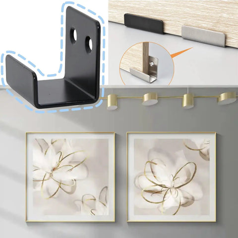 Badass Heavy Duty Thickened Stainless Steel J Hooks And Mirror Brackets Wall Mount Clamps Support Up To 33 Lbs Hang Tile Canvas Or Signage Killer Space Saver mounted beside canvas prints.