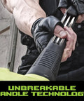 Close-up of hands gripping Soft Face Sledge Hammer 24 Inch 6 Lb Head Built Tough For Demolition Workhorse