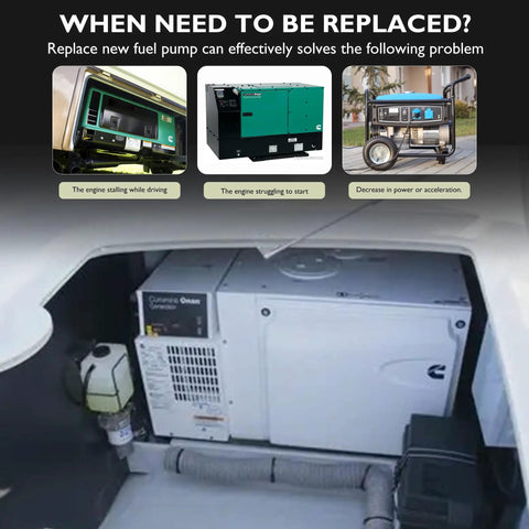 RV generator setup with 12V Electric Fuel Pump For Onan Cummins Emerald Plus Genset RV Generator 5500 Replacement Part