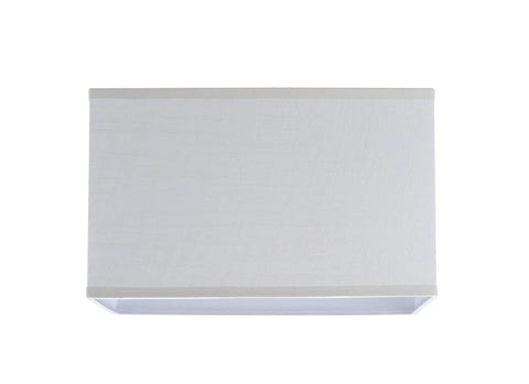Off White Linen Rectangle Lamp Shade With Brass Spider Fitter Hardback Construction 16 Inch Wide Front View
