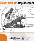 Direct bolt-on suspension replacement illustration for Heavy Duty Complete Front And Rear Suspension Overhaul Kit With Ball Joints Sway Bar Links And Tie Rod Ends To Fix Squeaks And Shake Chevrolet Equinox Gmc Terrain 2010-2017.