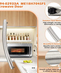 Microwave Door Handle Replacement That Fits Like A Boss For A Wide Range Of Models shown in kitchen setting.
