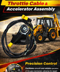 Heavy Duty Universal Throttle Cable Kit For Jcb Backhoe Loader Replacement Accelerator Control Line with durable steel components.