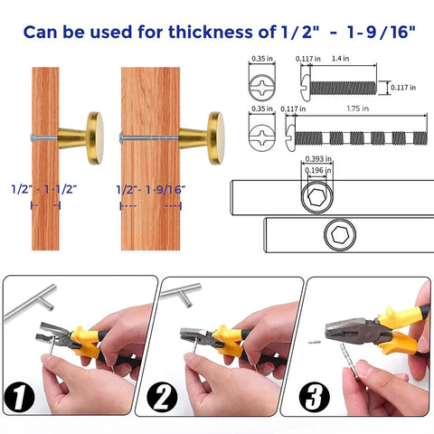 Level Up Your Kitchen Setup With This 25 Pack Of Heavy Duty Brushed Brass Cabinet Knobs Measuring 1-1/4 Inch Round Circle for installation guide.