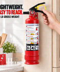 2.5 Lb Abc Dry Chemical Fire Extinguisher 4 Pack Lightweight Emergency Safety Gear Rated For Home And Car Shut Down Small Fires Zero Sweat Operation Badass Protection mounted on cabinet with instructions.