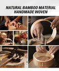Craftsmanship of Real Deal 10 Inch Bamboo Steamer Basket Set With Dome Lid Stainless Steel Ring Adapter Dough Roller Press Tools.