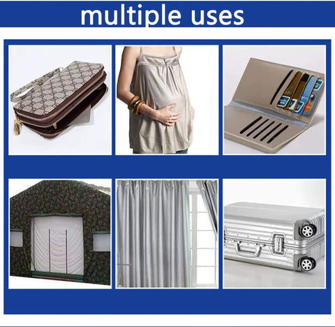 Examples of EMF Shielding Fabric 7 Meter Roll For Home Office And DIY Projects Blocks 99 Percent Of WiFi Bluetooth And Cellular RF Signals EMI Protection Conductive Nonwoven NiCu Fabric For Anti Radiation And Signal Blocking uses in various applications.