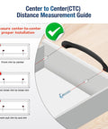 Center to Center Distance Measurement Guide for Drop Dead Gorgeous Matte Black Cabinet Pulls And Drawer Cup Handles Three Three Quarter Inch Five Pack.