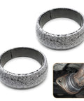 Two Piece 65 mm Exhaust Flange Gasket Rock Solid Donut Seal Premium Graphite Anti Leak with textured surface