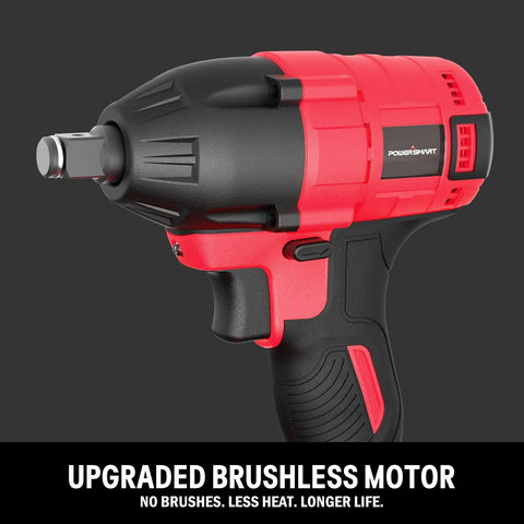 Cordless Half Inch Brushless Impact Wrench Kit For Cars Trucks RVs And Home Use 20V 2Ah Battery With Charger And 5 Sockets