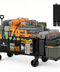 70 Inch Extender Collapsible Wagon With Extended Tailgate For Beefy Heavy-Duty Transport All-Terrain Big Wheels Foldable Utility Cart For Beach, Sports, Camping Gear And Groceries Black loaded with camping gear and groceries.