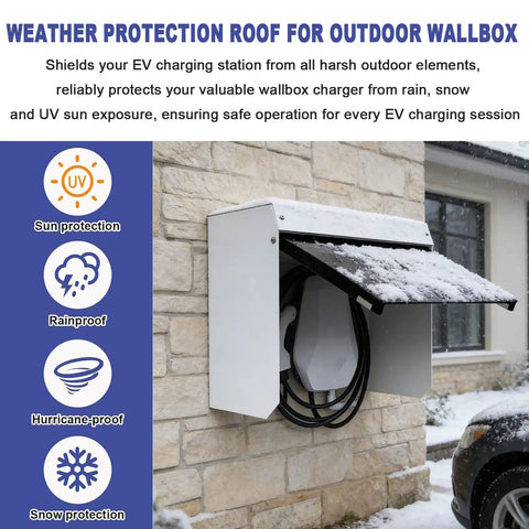 Tough As Nails EV Charger Cover shields your wallbox from harsh weather with galvanized steel and acrylic door.