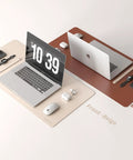 Double Sided Two Tone Faux Leather Desk Mat For Large Mouse Pad Office And Home Workspace Organizer 32 By 16 Inches