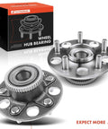 Rear Wheel Bearing And Hub Assembly With Abs Ring 2 Pack Fits Acura TL And Honda Accord 1998 To 2003, showing two premium metal hub units with bolts.