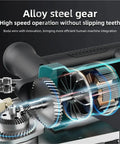Close-up of alloy steel gear inside Rugged Pro Grade Brushless Cordless Circular Saw for Woodworking and Fast Cuts.