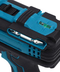 Close-up of Heavy Duty 21V Brushless Cordless Drill Driver With Slick Adjustable Speed For easy assembly tasks.