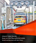 Commercial Fully Automatic Touchless Car Wash Machine With 360 Degree Rotating High Pressure Spray And Fast Air Dry System For Professional Auto Detailing Bay Setup, featuring yellow vehicle in wash bay.