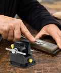 Mini Bench Clamp With Suction Base Table Vise Flat Jaw Workholding Fixture For Woodworking Crafting shown holding small part