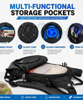 Ultra Lightweight Hydration Backpack with 2L Water Bladder for Cycling showing storage pockets and black Oxford fabric.