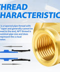 Brass Four Way NPT Female Cross Fitting With Four One Quarter Inch Ports Built To Last Heavy Duty Pipe Adapter thread characteristics
