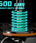 Close-up of a 500 lb heavy duty spring with a rubber seal, designed for Smooth Operator 6 Inch Rubber Gate Wheels.