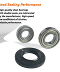 Top Tier Washer Tub Bearings And Seal Replacement Kit Delivers Smooth Operator Spins To Samsung Front Load Machines showing steel bearings and rubber seal.