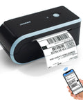 Bluetooth Thermal Label Printer With Built In Paper Bin Wireless Shipping Label Printer For iOS Android Windows Mac ChromeOS USB Or Bluetooth