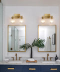 Two Light Brushed Nickel Vanity Light Over Mirror With Textured Glass Shade Modern Wall Mount Bath Fixture E26 Base