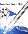 Pro Grade Heavy Duty Drawer Slides Built Tough Like A Tank Rolling Smooth As Butter With Reliable Self Locking Design For Kitchen Drawers Or Shop Storage At Sixty Centimeters Long with ball bearings.