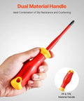 Professional Grade 50 Piece Insulated Screwdriver Set Badass Electrician Tools 1000V VDE Rated with dual material handle for grip.